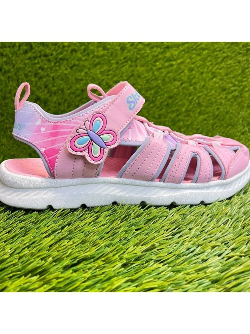 Skechers C-Flex 2.0 Dazzling Explorer Girls Size 4Y Pink Walking Outdoor Sandals